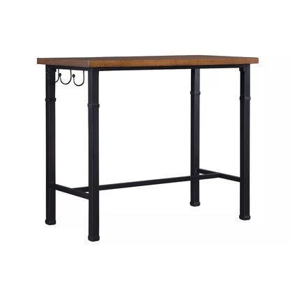 3-Piece Faux Leather Counter Height Pub Dining Set with Padded Seating and Wood/Metal Construction - grey