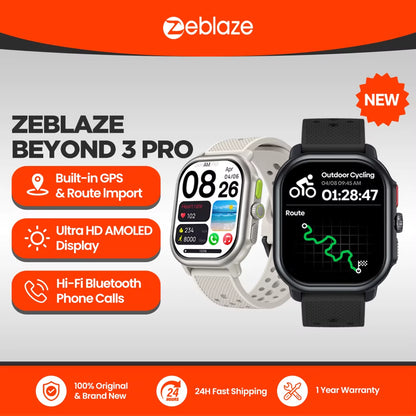 New  beyond 3 Pro GPS Smart Watch Built-In GPS & Route Import 2.15" AMOLED Display Make/Receive Phone Calls Smartwatch