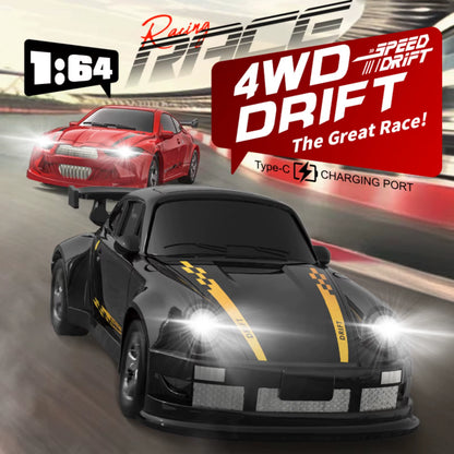 1:64 4WD RC Drift Car 2.4G High Speed Remote Control Racing Mini Car Full Proportions Desk Competition Toy Boy Ideal Gift