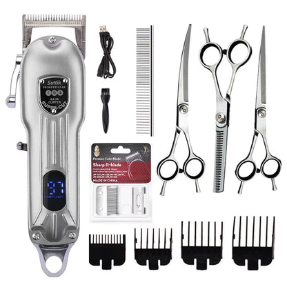Professional Dog Hair Clipper All Metal Rechargeable Pet Trimmer Cat Shaver Cutting Machine Puppy Grooming Haircut Low Noice