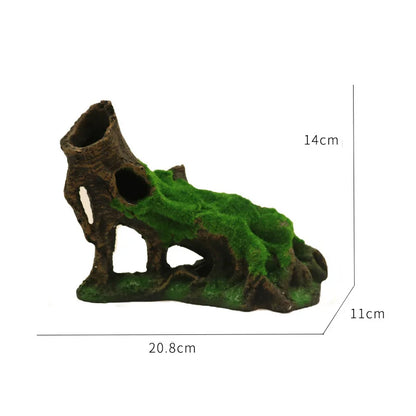 Fish Tank Reptile Box Landscaping Decoration Creative Resin Ornament Lizard Gecko Tree Root Hide Cave Amphibians Terrarium Decor