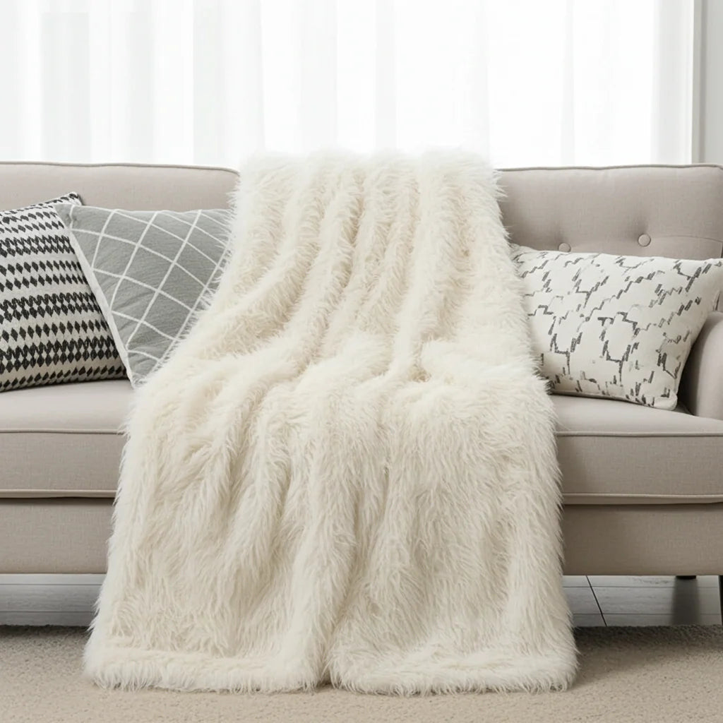 Mongolian Faux Fur Luxury Throw