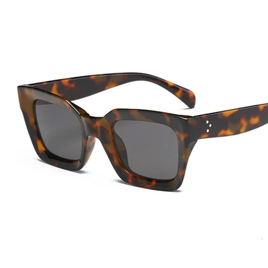 Fashion Woman Luxury Brand Square Sunglasses Ladies Vintage Oversized Sun Glasses Female Big Frame Uv400 Shades Black