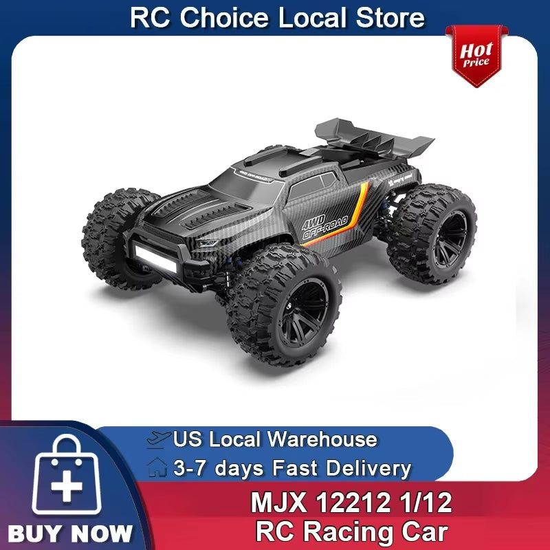 MJX Hyper Go 12212 1/12 Scale Brushless 4WD Off-Road Monster Truck - High-Speed Remote Control Car (58KM/H) - Ideal Gift for Enthusiasts