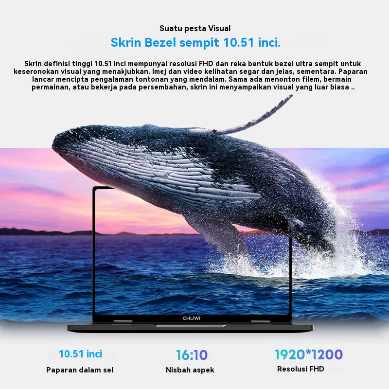 CHUWI Minibook X 2 in 1 Laptop Intel N150(Up to 3.6Ghz) 512GB ROM 16GB LPDDR5 10.51" 1200X1920 FHD IPS Windows 11 Notebook