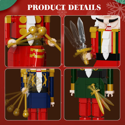 Christmas Nutcracker Building Block Set - 943 Piece Nutcracker King and Soldier Toy Gift for Children