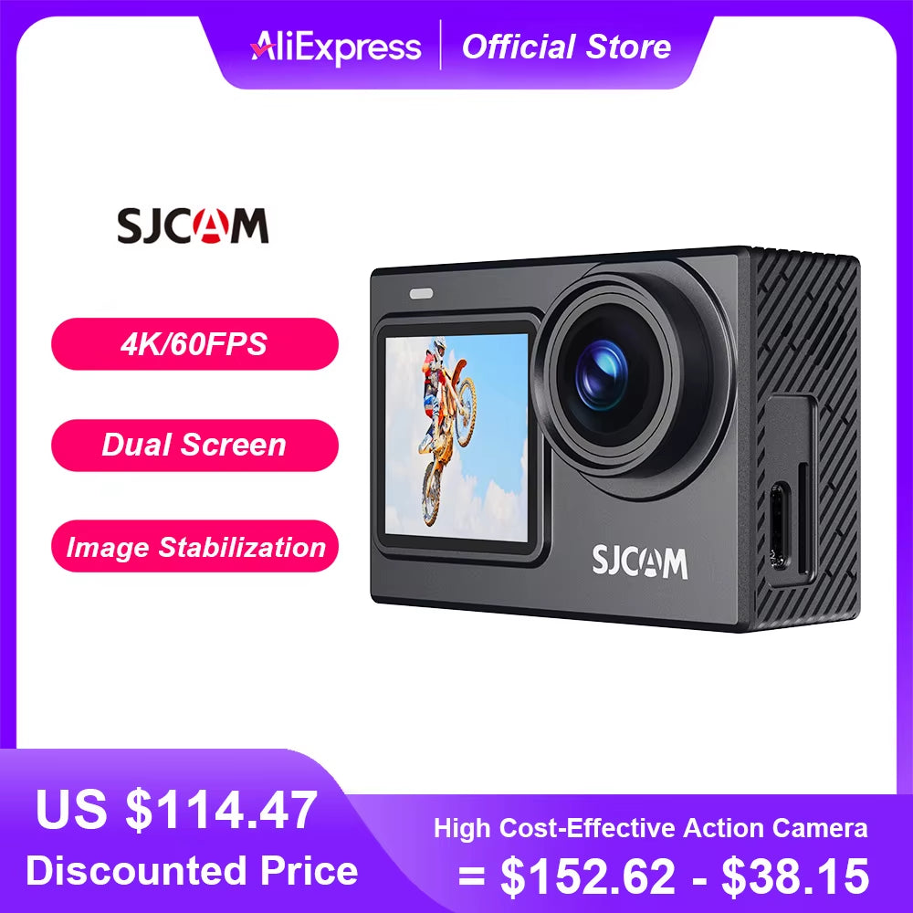 SJ6 Pro 4K Dual Screen Action Camera Waterproof Touch Screen Sport Cam Wifi Night Vision 6-Axis Gyro Stabilization