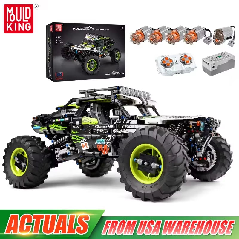 Mould King 18002 Technical Car Toys the MOC-19517 4WD RC Buggy Building Block Assembly Car Model Brick Set Kids Christmas Gift