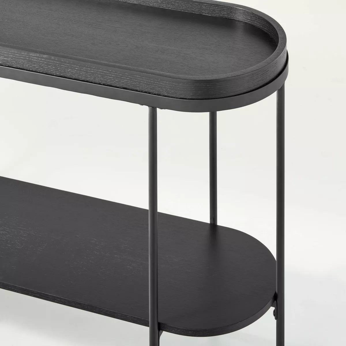 Wood & Metal Console Table - Black 