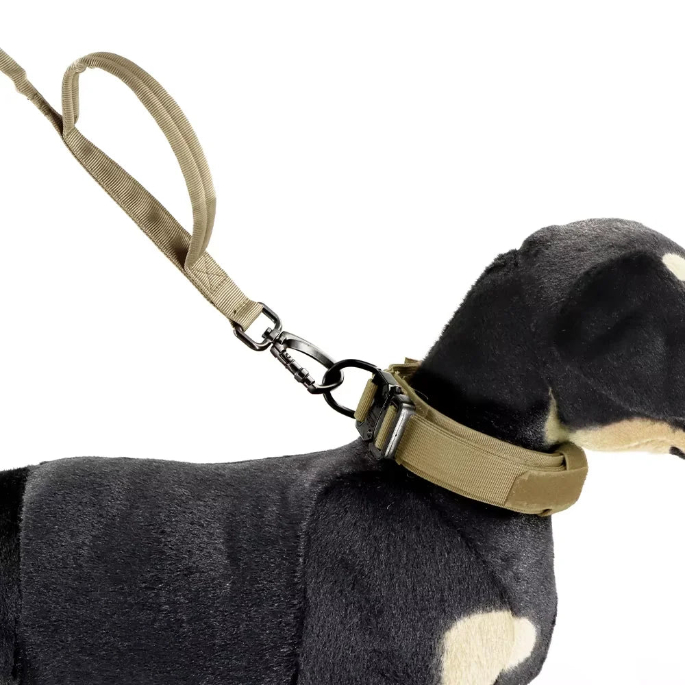 Adjustable Military Dog Leash with Quick Release Elastic Rope and Dual Control Handles for Medium and Small Dogs