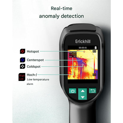 ERICKHILL ETI-01 Thermal Imaging Camera 240 X 240 Resolution 20 Hz Refresh Rate -20°C to 550°C Portable Infrared Device HVAC Inspection Tool Laser Pointer Long Battery Life CE Certified