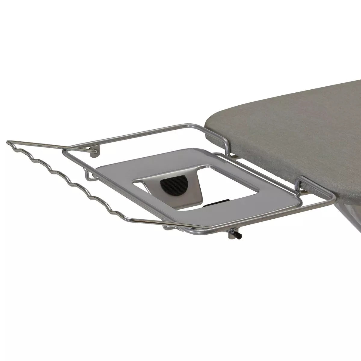 Wide Top Ironing Board with Silver Frame and Silicone-Coated Cotton Cover, Collapsible Design, 49" x 18