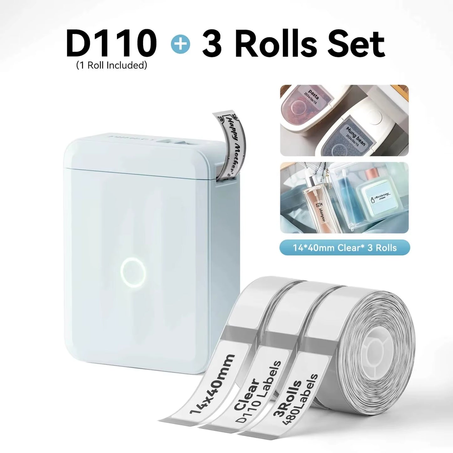 Niimbot D110 Mini Label Printer Pocket Thermal Wireless Adhesive Sticker DIY Name Tag Maker for School Home Office