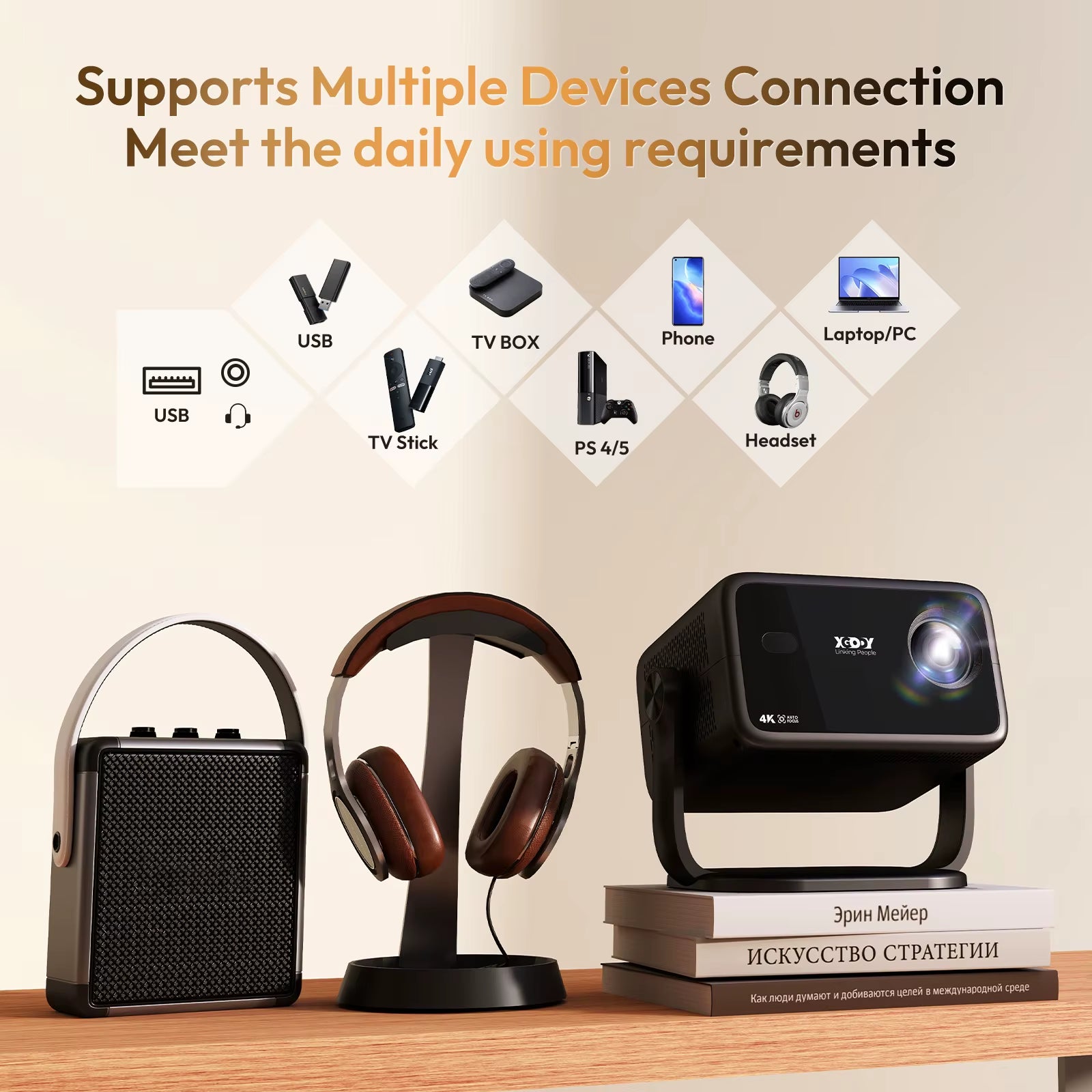 4K Projector Native 1080P AUTO Focus Wifi6 18000 Lumens Android Beamer HD Home Theater Cinema for Home