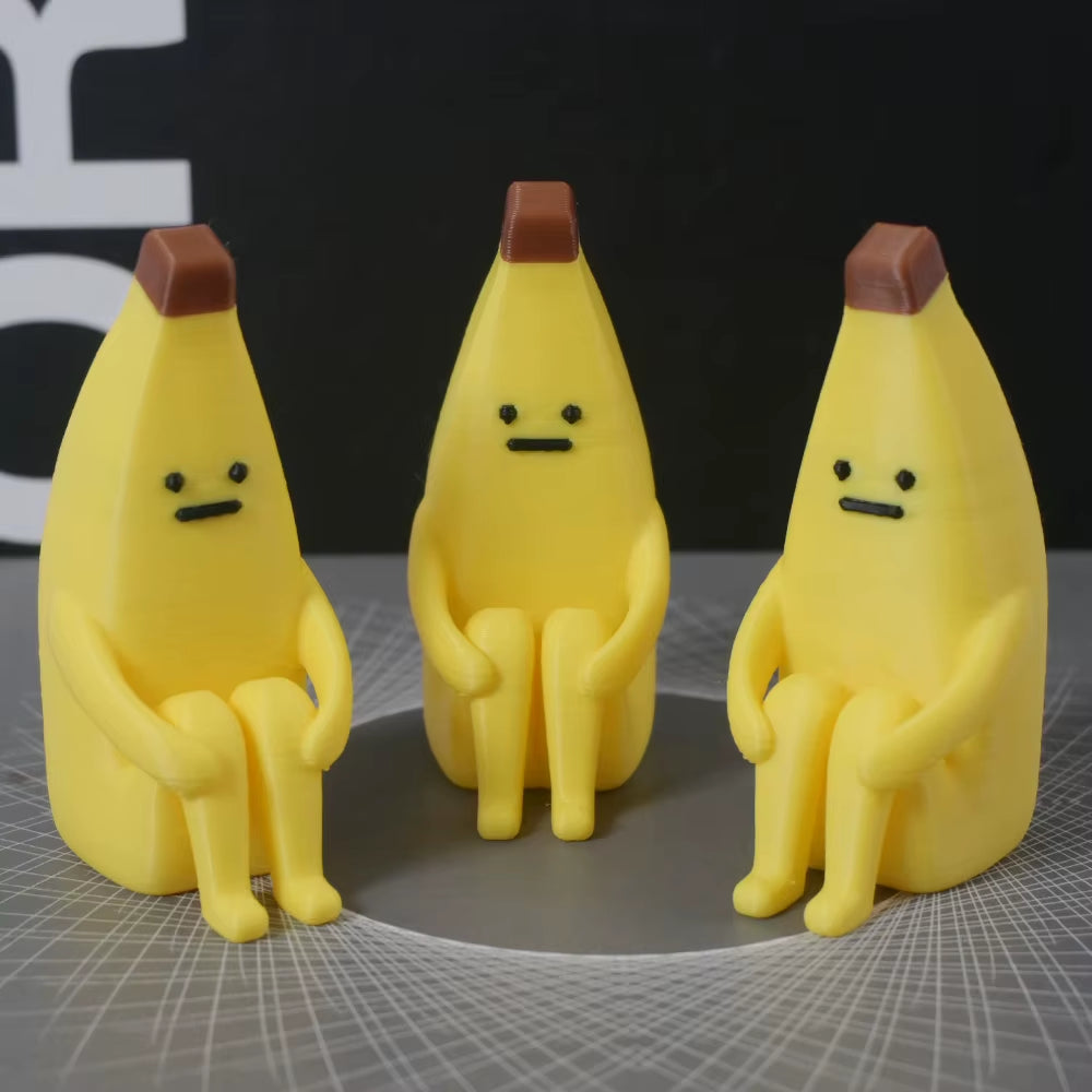 3D Anxious Banana Figurines – Durable Decorative Accessories for Home, Office, and Vehicle, Available in Sets of 1, 2, or 3 Pieces