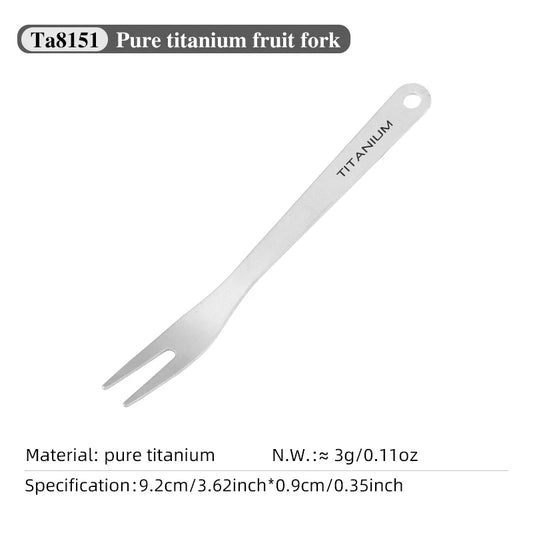 Outdoor Camping Pure Titanium Fruit Knife Forks Dessert Fork Reusable Lightweight Portable Multi-Purpose Salsd Fork