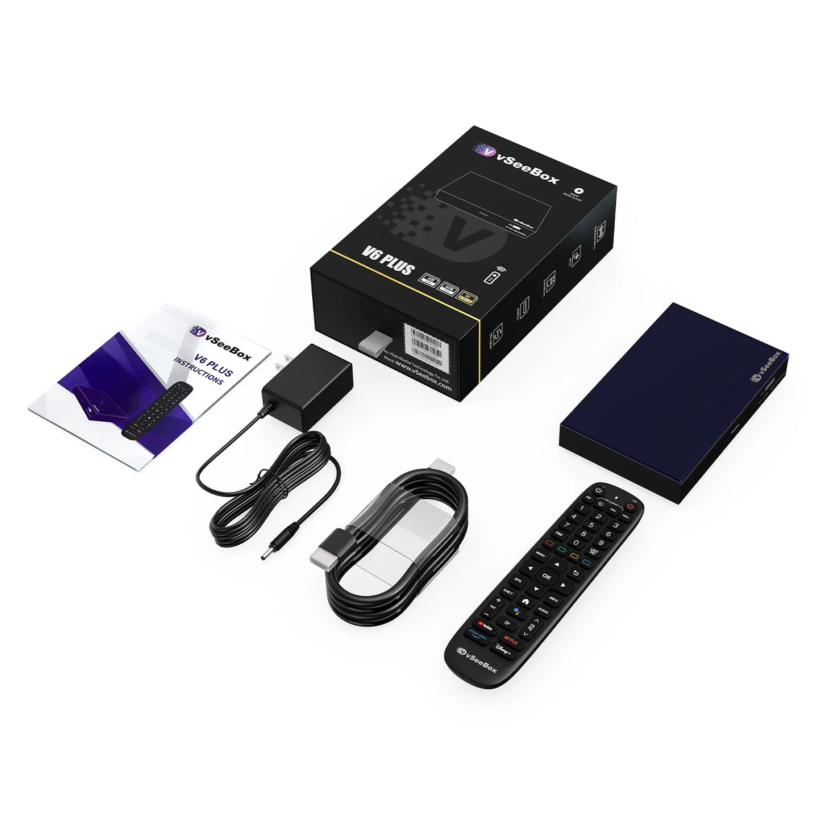 2026 Vseebox V6 Plus with Voice Control, 8K HD, Wi-Fi 6, and Simple Setup