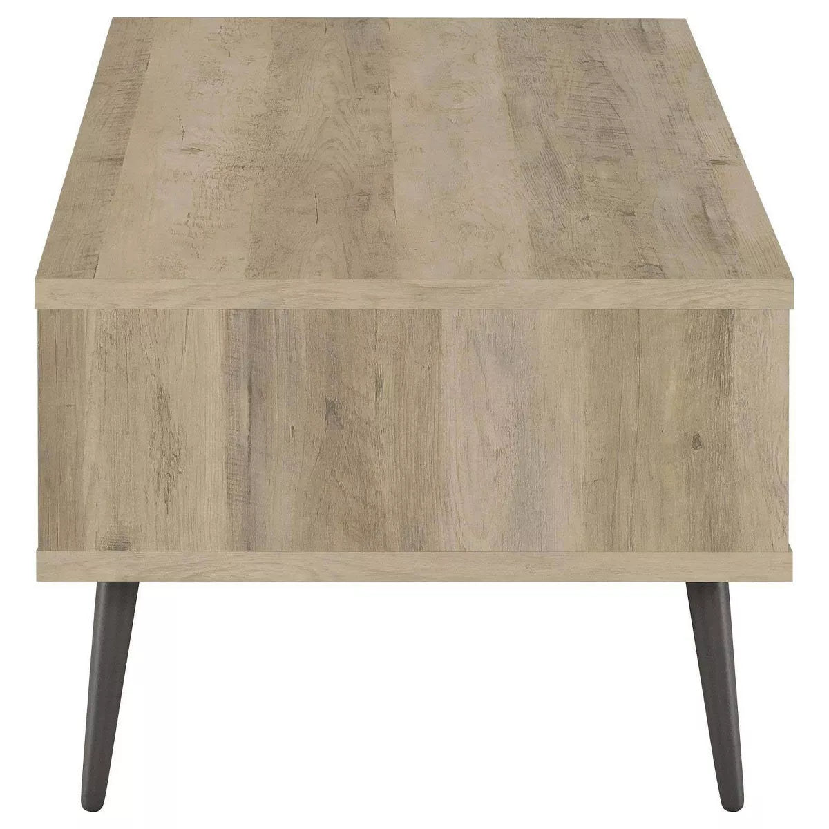 Mid Century Modern Wood Coffee Table with Drawer and Shelf Antique Pine/Gray