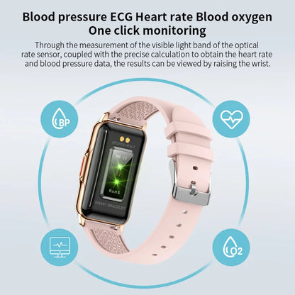 Android IOS Smart Bracelet Women Smartwatch Men Heart Rate Blood Oxygen Waterproof Sport Smart Band Watch for Ladies +Gift