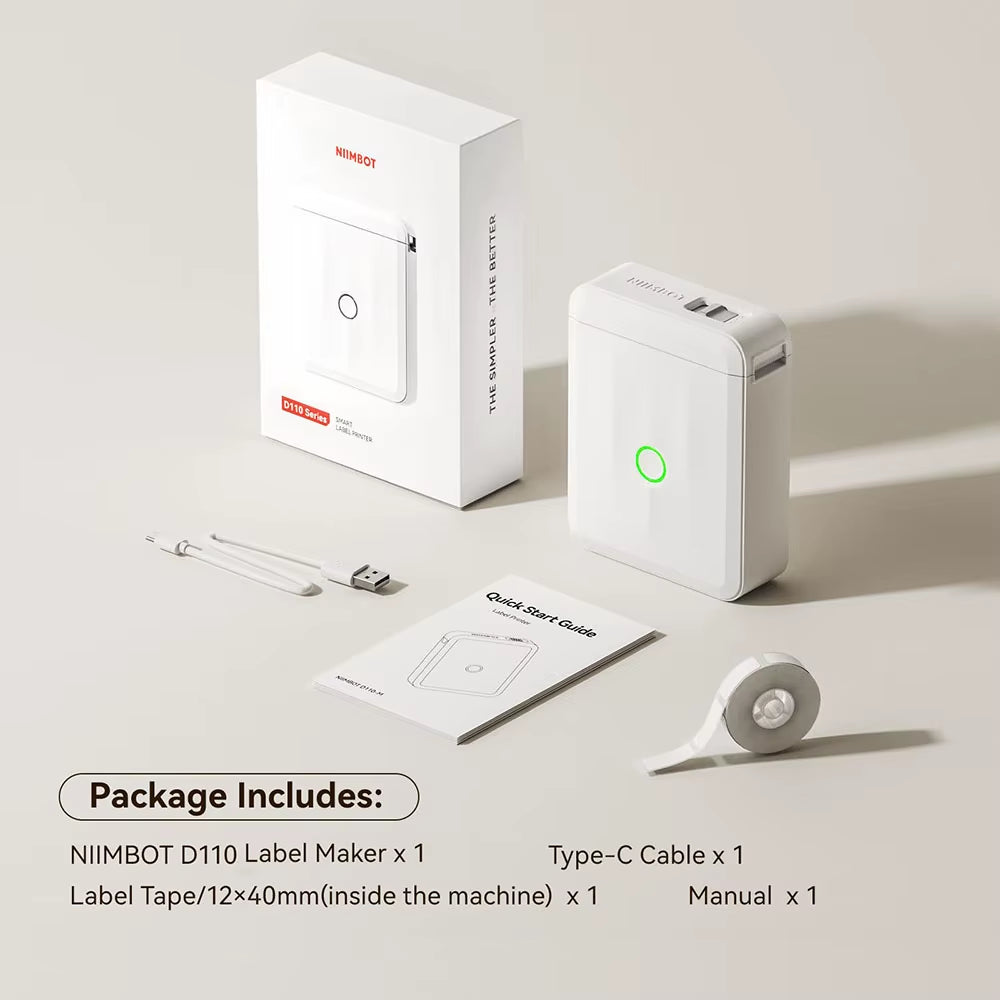 Niimbot D110 Mini Label Printer Pocket Thermal Wireless Adhesive Sticker DIY Name Tag Maker for School Home Office
