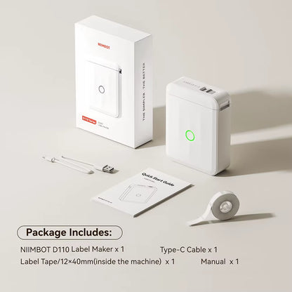 Niimbot D110 Mini Label Printer Pocket Thermal Wireless Adhesive Sticker DIY Name Tag Maker for School Home Office