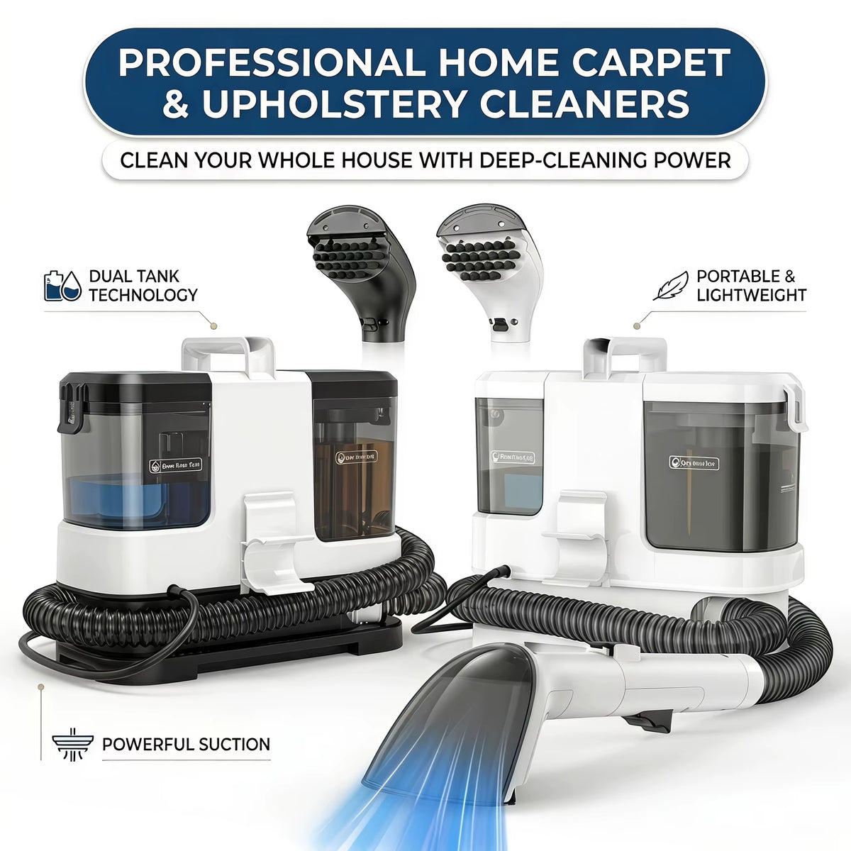 Lubluelu V2 Portable 3-in-1 Carpet and Upholstery Spot Cleaner with Powerful 12Kpa Suction for Home, Sofa, Carpet, and Car Seats