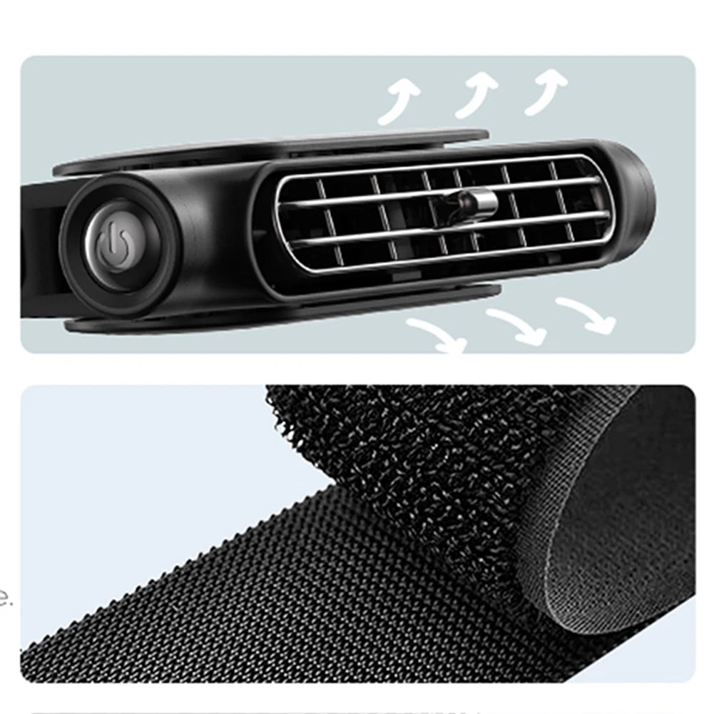 Adjustable USB-Powered Car Headrest Cooling Fan with 3 Speed Settings for Front and Rear Seat Passengers