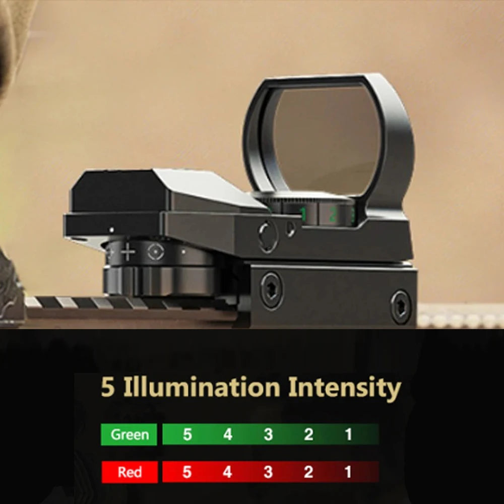 Professional Tactical Red and Green Dot Sight with 20mm Rail for Hunting and Reflex Optics