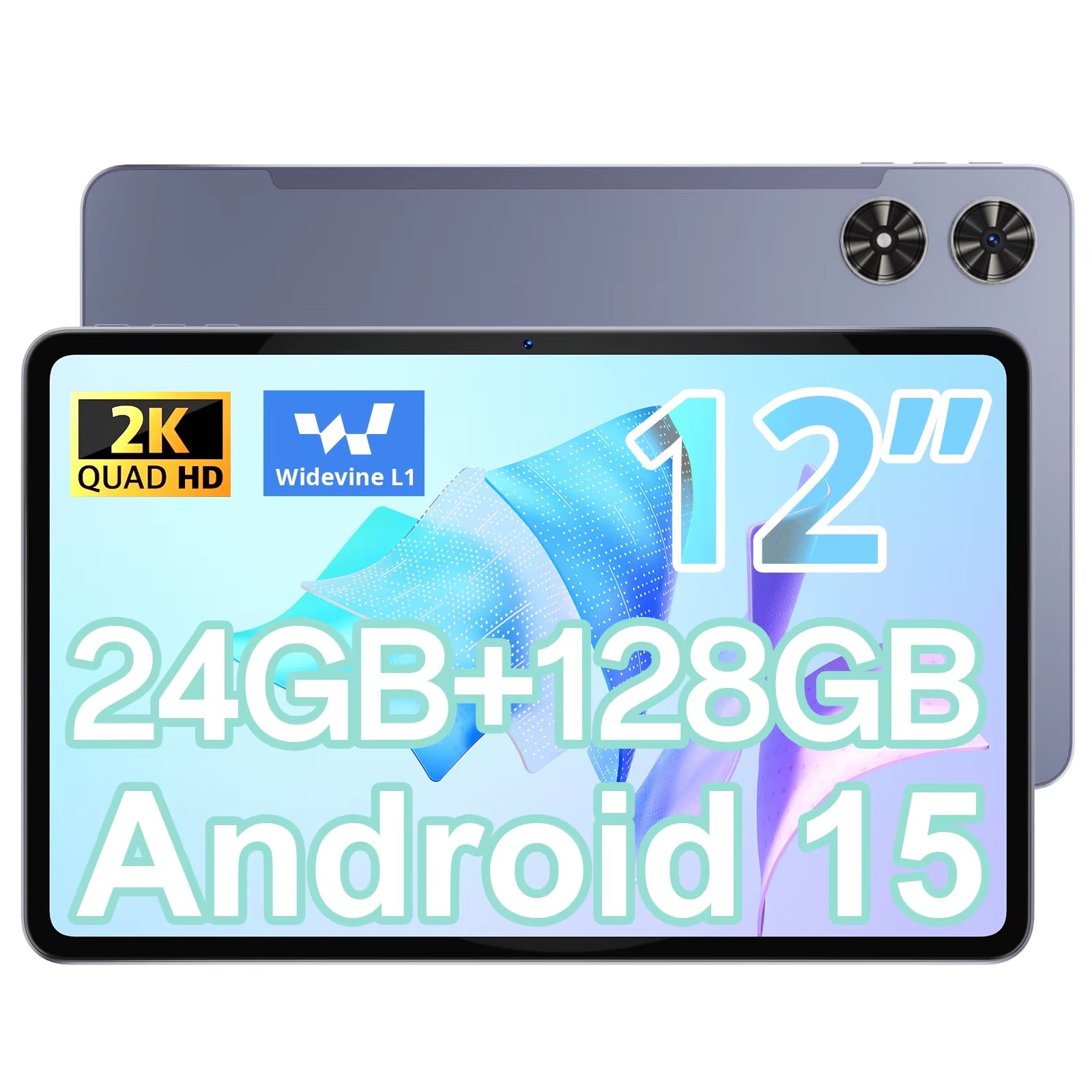 Android Tablet 12 Inch Large Screen Tablet 24GB+128GB 2K Display 18W Fast Charge 5MP+13MP Camera 8000Mah Battery Tablets