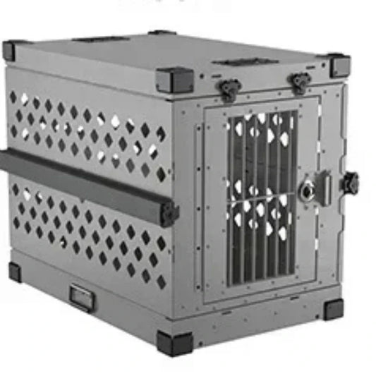 Heavy Duty Collapsible Dog Crate - Premium Aluminium Alloy for Medium to Large Breeds, Perfect for Travel and Camping