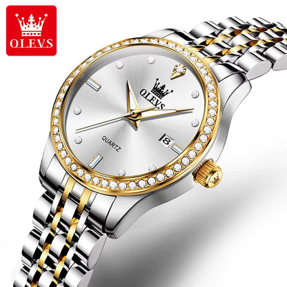 Luxury Brand Women'S Watches Elegant Gold Fashion Quartz Watch Luminous Versatile Waterproof Female Authentication Watch
