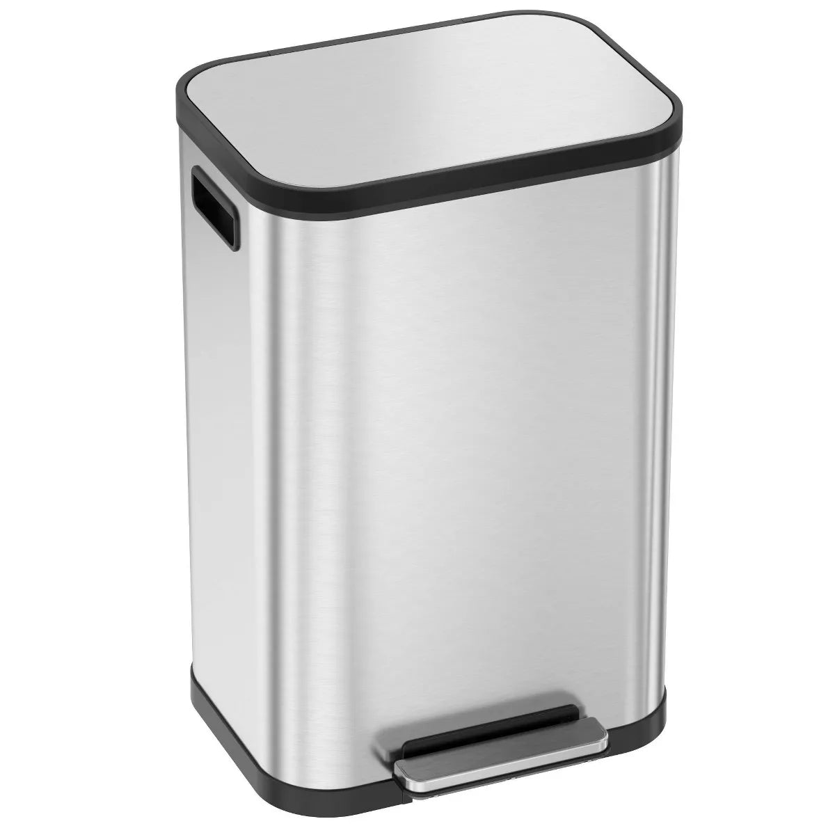 13.2-Gallon Soft Step Proximity Trash Can with Odor Filter and Removable Bucket - Stainless Steel Pedal-Operated Kitchen Waste Bin