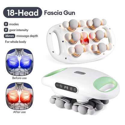 18/24 Heads Wireless Deep Tissue Massage Gun with Red Light Therapy for Muscle Relaxation - Ideal for Home Gym and Body Care