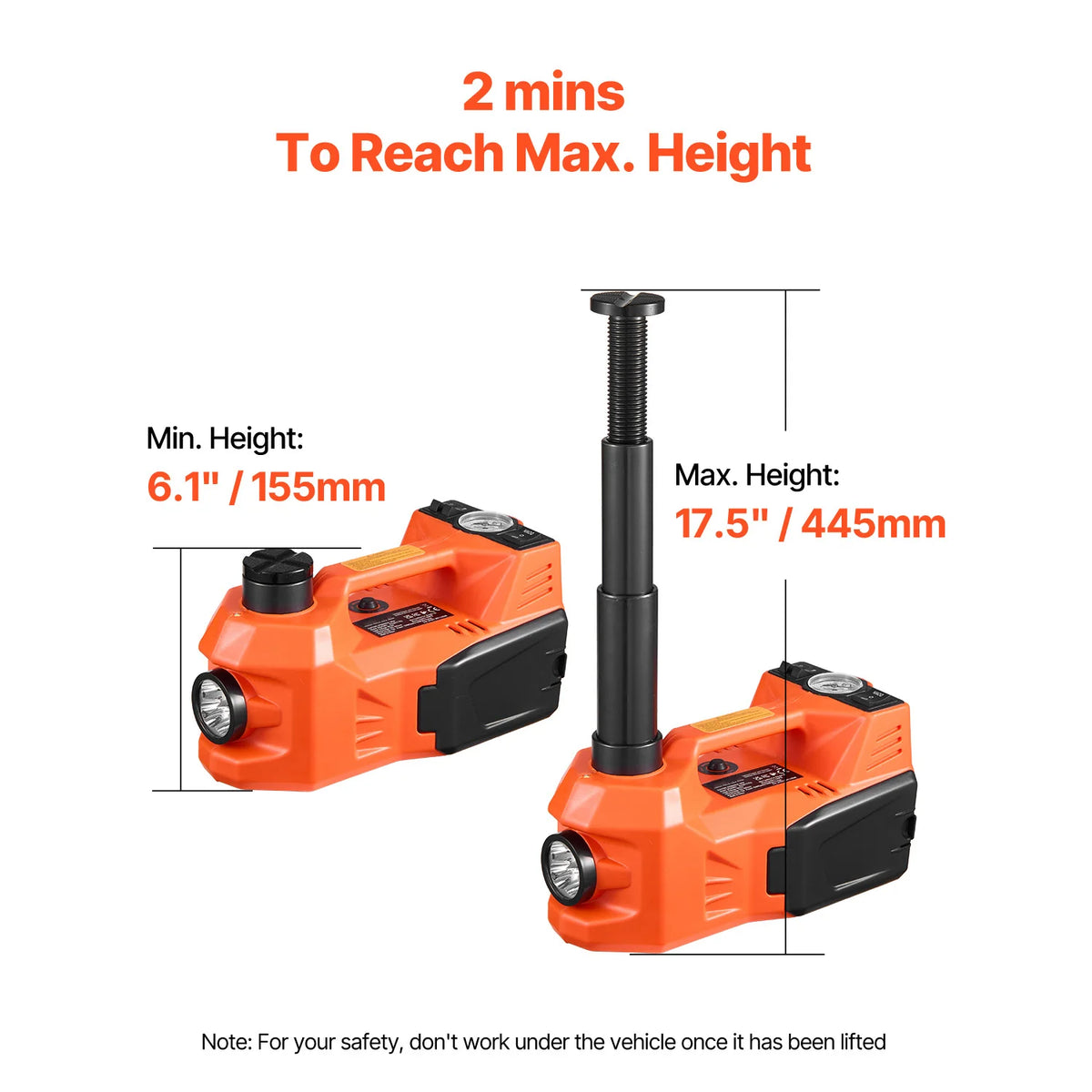 Succebuy 5T Electric Scissor Jack with Integrated Inflator and LED Light for Sedans, SUVs, and Trucks