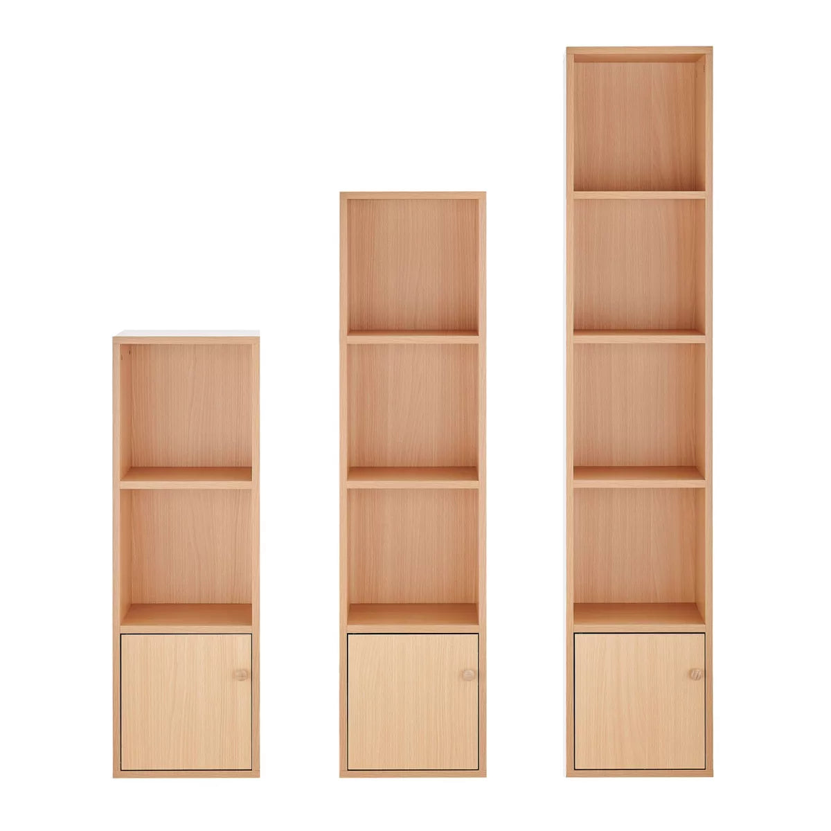 59" Set of 3 Slim Cube Shelf Unit Towers