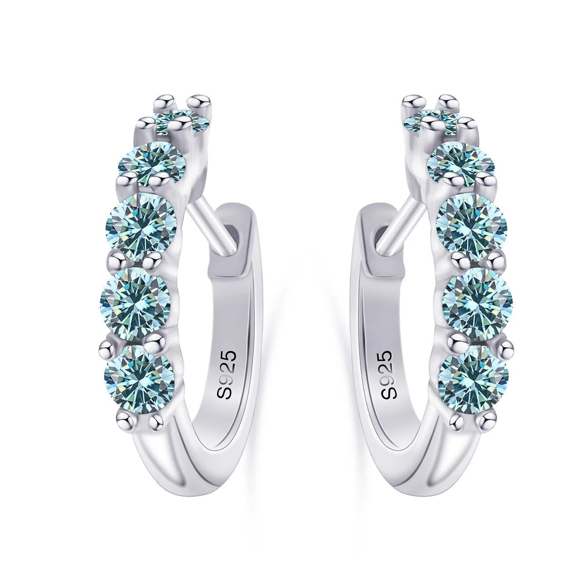 925 Sterling Silver Earrings Featuring 1 CT Total Moissanite - Elegant Jewelry Gift for Weddings and Special Occasions, Timeless Classic Design