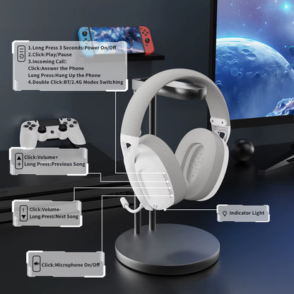 L80 Ultra-Light Tri-Mode Gaming Headset Lightweight Wireless Gaming Headset for Pc/Ps4/Ps5/Switch/Xbox