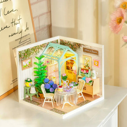 Robotime DIY Miniature Dollhouse Kit with Accessories - Model Supply Store with LED Lighting, Perfect for Birthdays