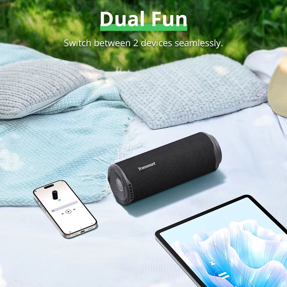 T8 Bluetooth Speaker 40W Outdoor Portable Speaker with Deep Bass, Soundpulse, Waterproof IPX7, APP Control,For Camping