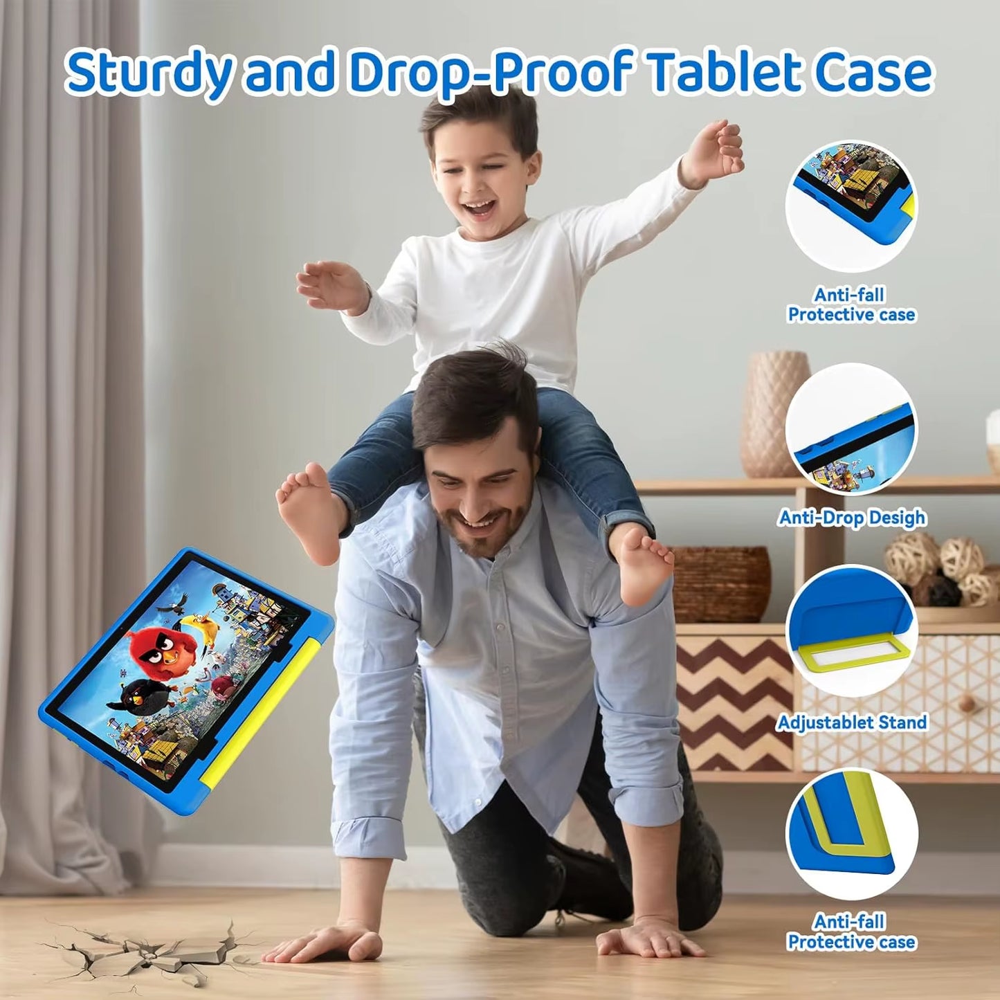 KT1016 Android 14 Tablet for Kids 10 Inch Octa-Core 8 GB RAM 64 GB Storage 1 TB Expandable Parental Control Pre-Installed KIDOZ