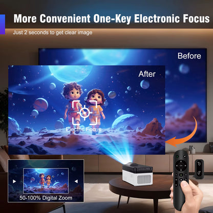 Ultra Short Throw HY450 Projector with Auto Offset 8K 4K 1080P 900ANSI BT5.4 Electronic Focus Wifi6 Allwinnerh716 Voice