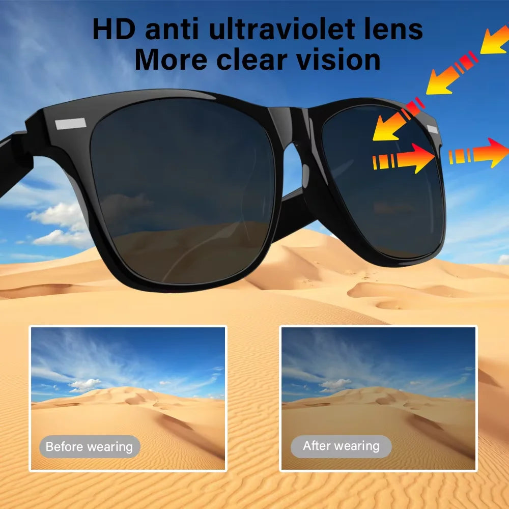 Smart Anti-Blue Light Sunglasses Bluetooth Talk Remote Control Camera Music Playback UV Protection Smart Glasses