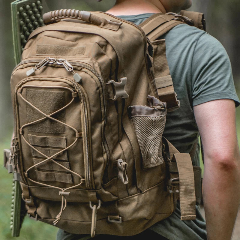 LQARMY 65L Tactical Outdoor Backpack for Men - Large Capacity Military-Grade Rucksack for Hiking, Camping, and Travel