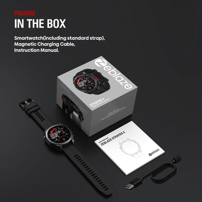 NEW 2025  Stratos 4 GPS Smartwatch 1.43" AMOLED Screen Compass Barometric Altimeter Flashlight Voice Calling Smart Watch
