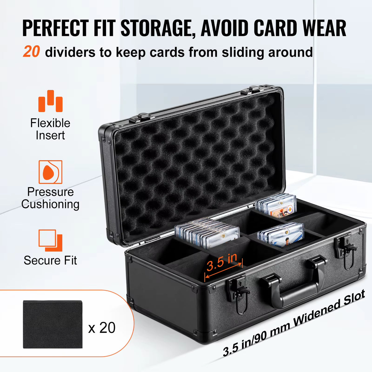 Succebuy Premium Graded Card Storage Box with Key Lock or Coded Lock - 4 or 5 Slot Options and Foam Dividers for 96/108/120/162 PSA Graded Cards