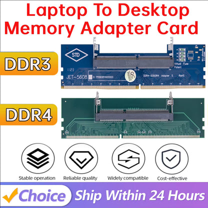 1 PC Laptop to Desktop Memory Adapter Card DDR3 DDR4 DDR5 Memory RAM Connector Card