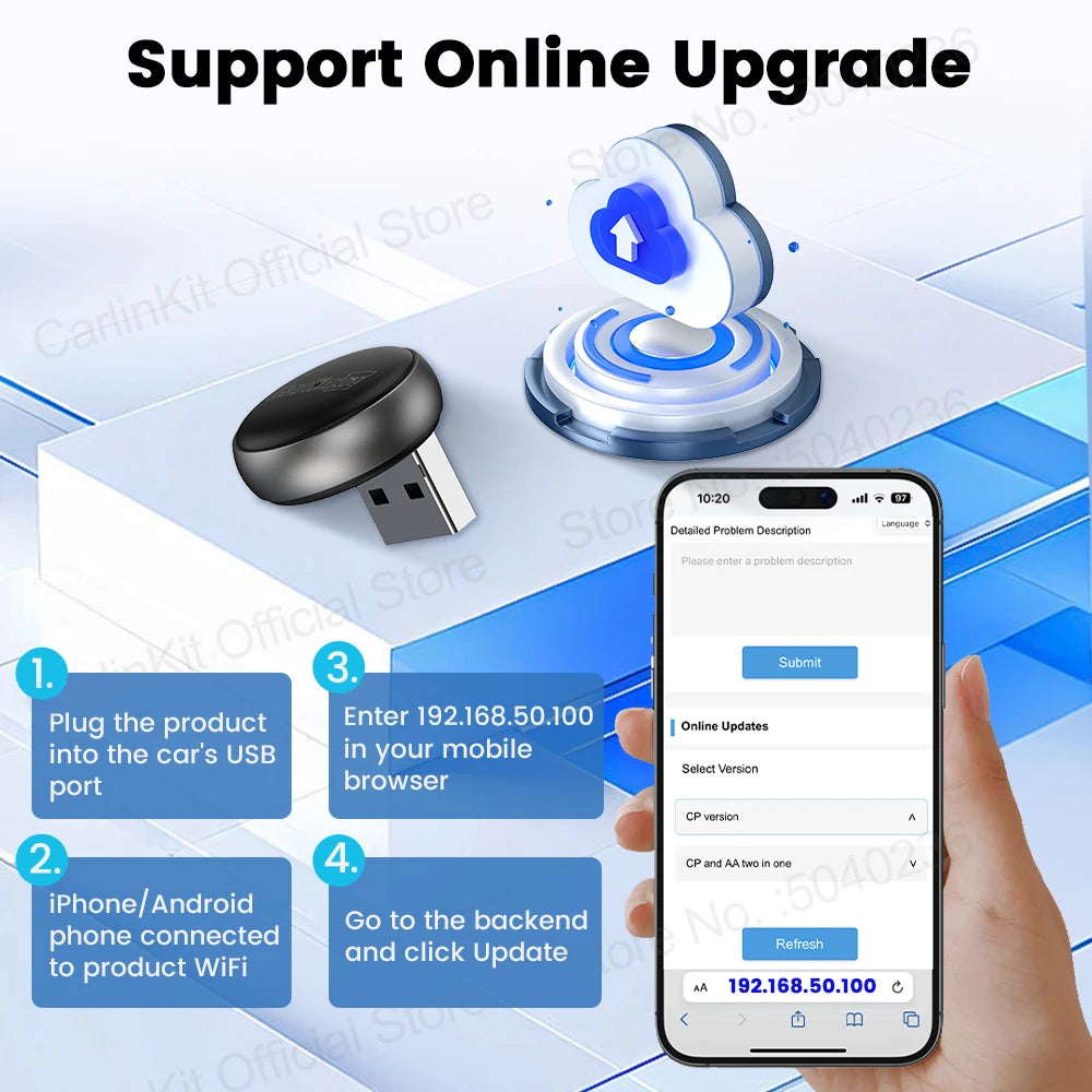 Carlinkit 5.0 Mini Ultra & Mini 5 Pro Wireless Adapter for Seamless Wireless CarPlay and Android Auto Connectivity