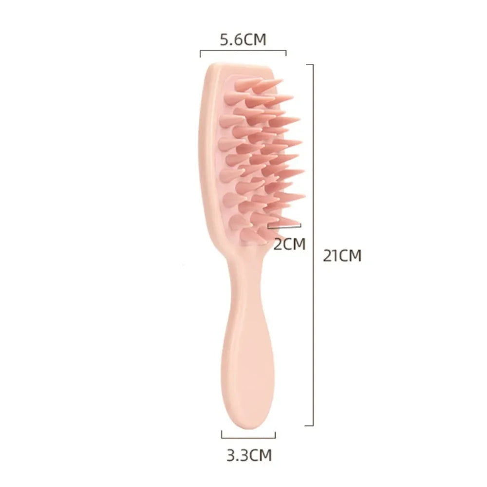 Long Handle Silicone Shampoo Brush for Scalp Massage and Hair Washing