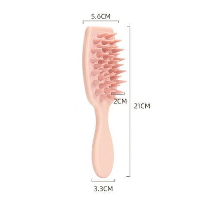Long Handle Silicone Shampoo Brush for Scalp Massage and Hair Washing