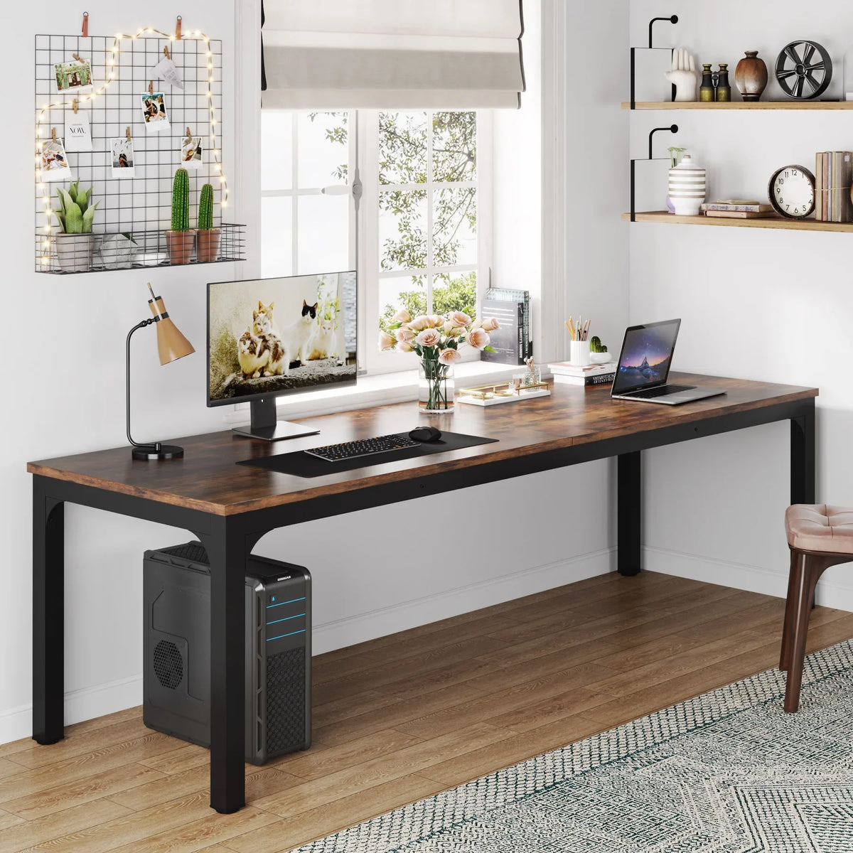 Tribesigns 78.7-Inch Extra Long Dual Workstation Desk for Home Office